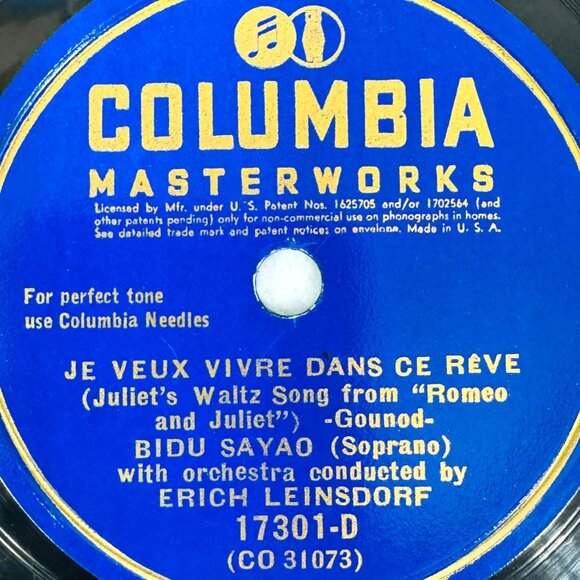 Bidu Sayao Obeissons Quand Leur Voix Appelle 10in Shellac 78RPM Columbia 17301-D - Picture 4 of 4